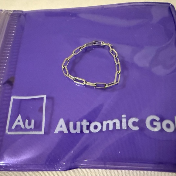 Automic Gold Jewelry - Automic Gold Butch Ring solid 14k white gold 2mm paperclip chain.